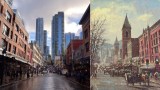 Stadt früher und heute. (KI-generiert)