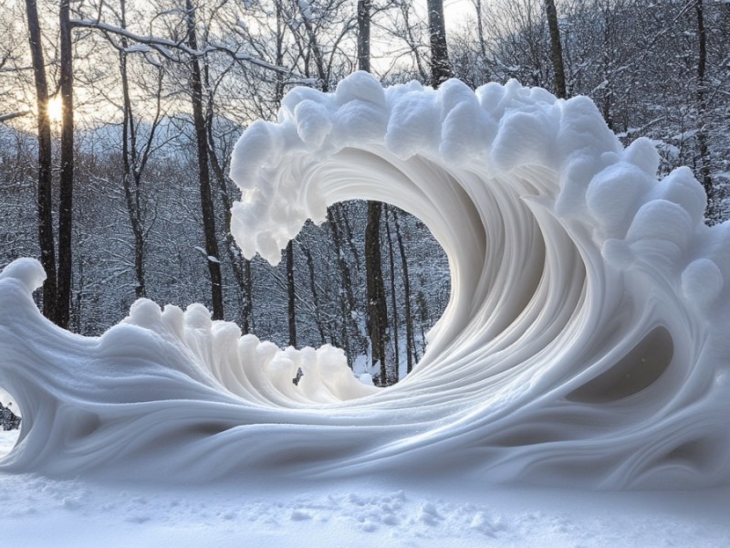Ein zufälliges Schneekunstwerk. (KI-generiert)