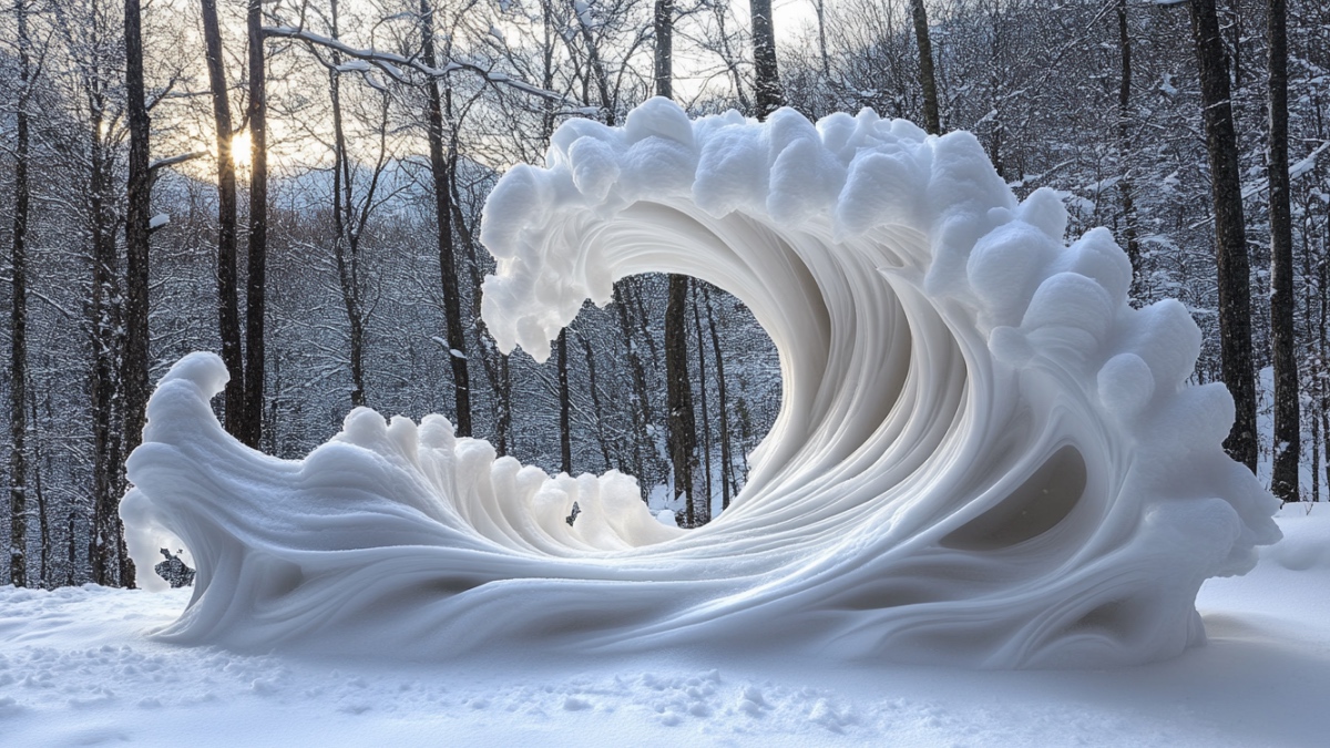 Ein zufälliges Schneekunstwerk. (KI-generiert)