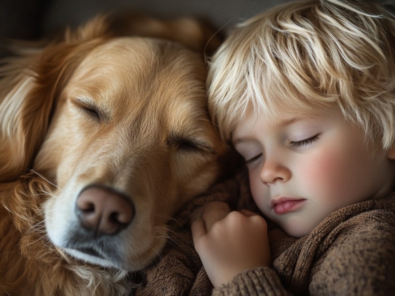 Hund und Welpe. (KI-generiert)