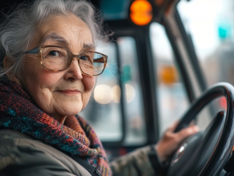 Eine Busfahrerin. (KI-generiert)