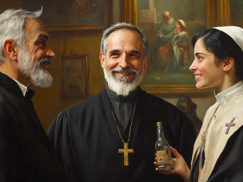 Ein Priester, ein Bischof und eine Nonne. (KI-generiert)