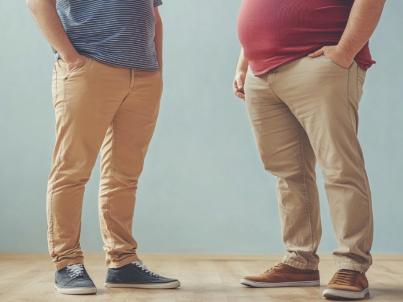 Ein dicker und ein dünner Mann. (KI-generiert)