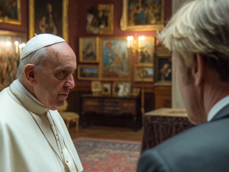 Ein Mann beim Papst. (KI-generiert)