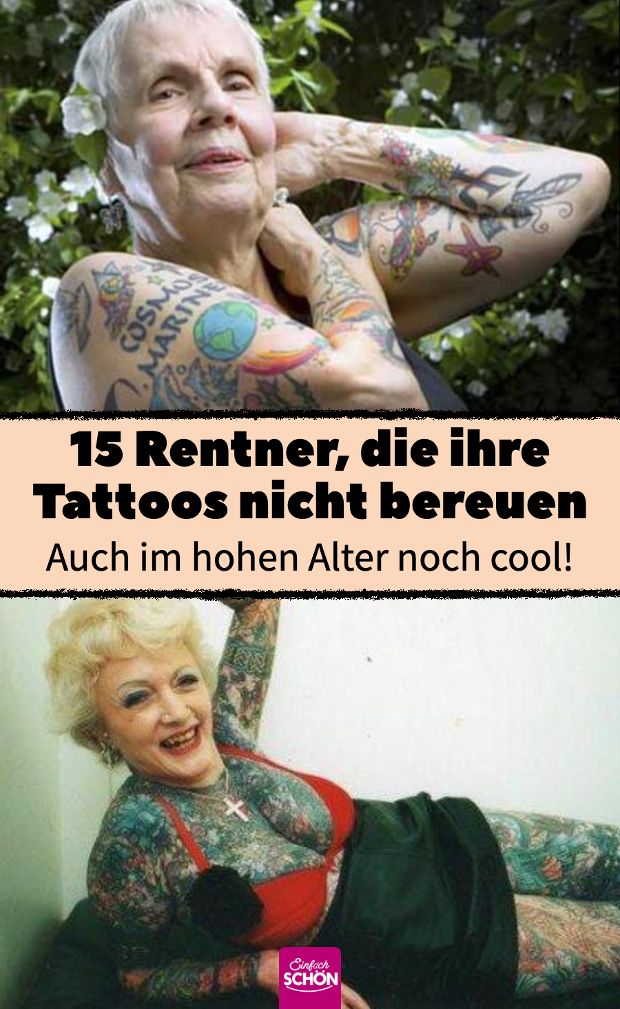 Tattoo im Alter: 15 Rentner zeigen stolz ihre Tattoos