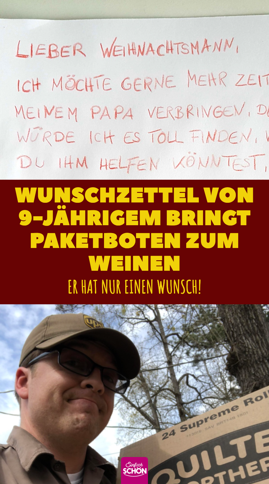 9-Jähriger schreibt rührenden Brief an den Weihnachtsmann