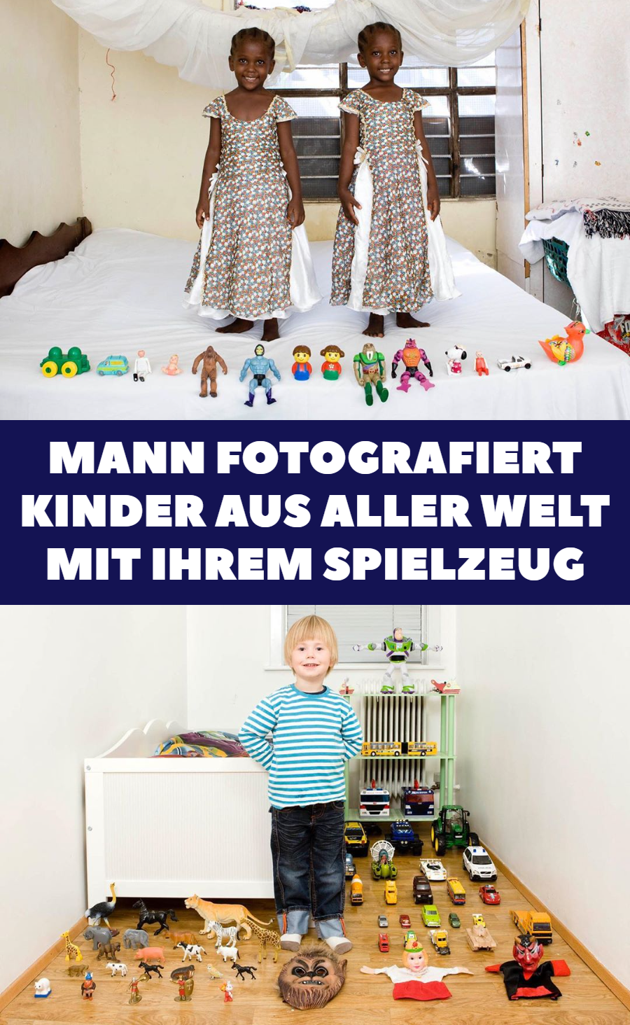 16 Kinder aus aller Welt mit ihrem Lieblingsspielzeug