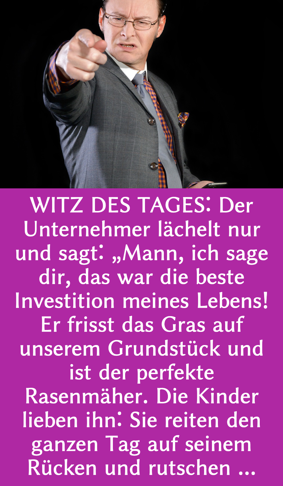 Witz des Tages: Milliardär gibt mit Elefant an