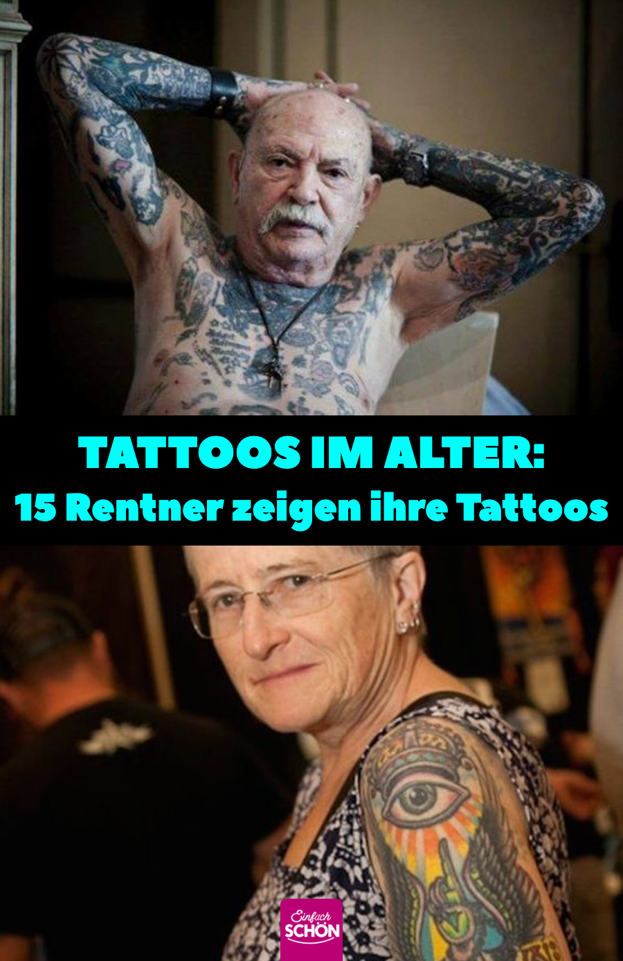Tattoo im Alter: 15 Rentner zeigen stolz ihre Tattoos