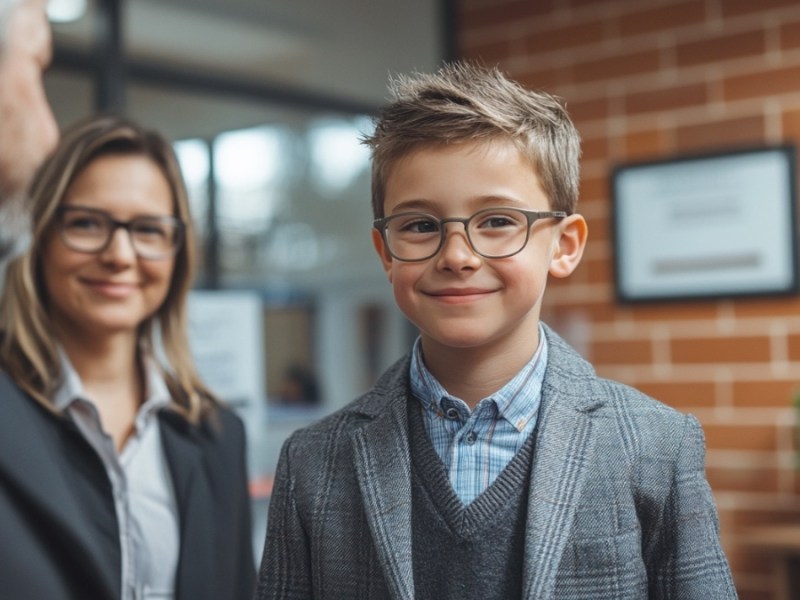 Schüler im Büro des Schuldirektors.