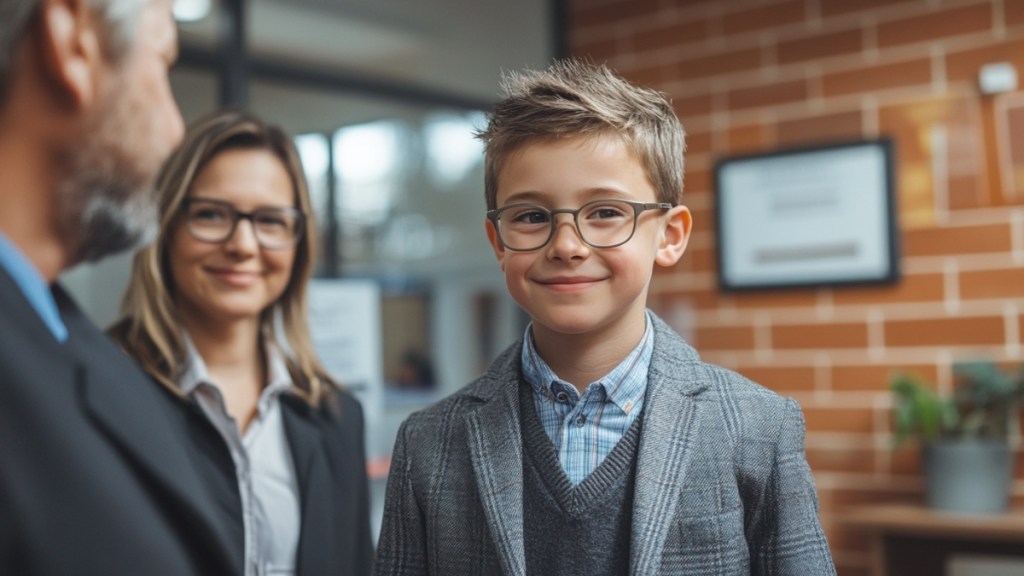 Schüler im Büro des Schuldirektors.