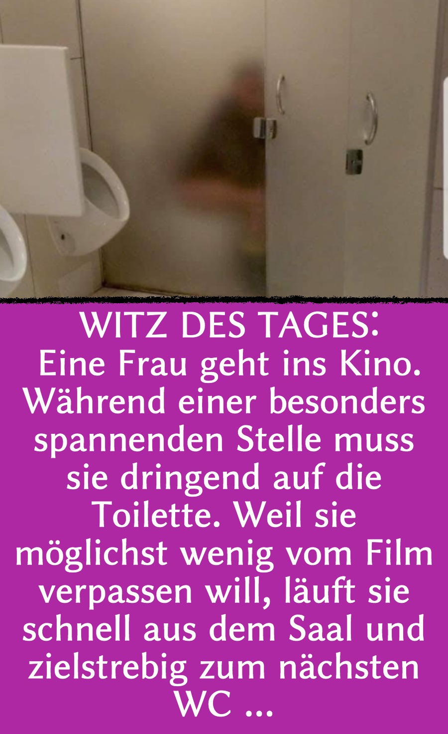 Klo-Witz: Kinobesucherin geht auf Herrentoilette