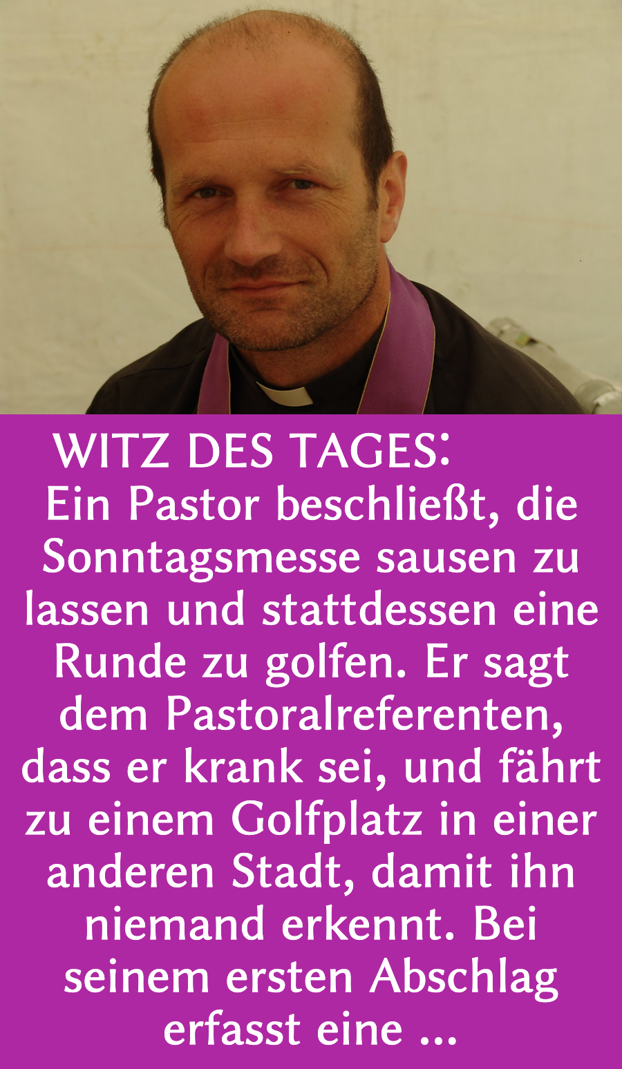 Kirchenwitz: Pastor schwänzt Messe für Golf