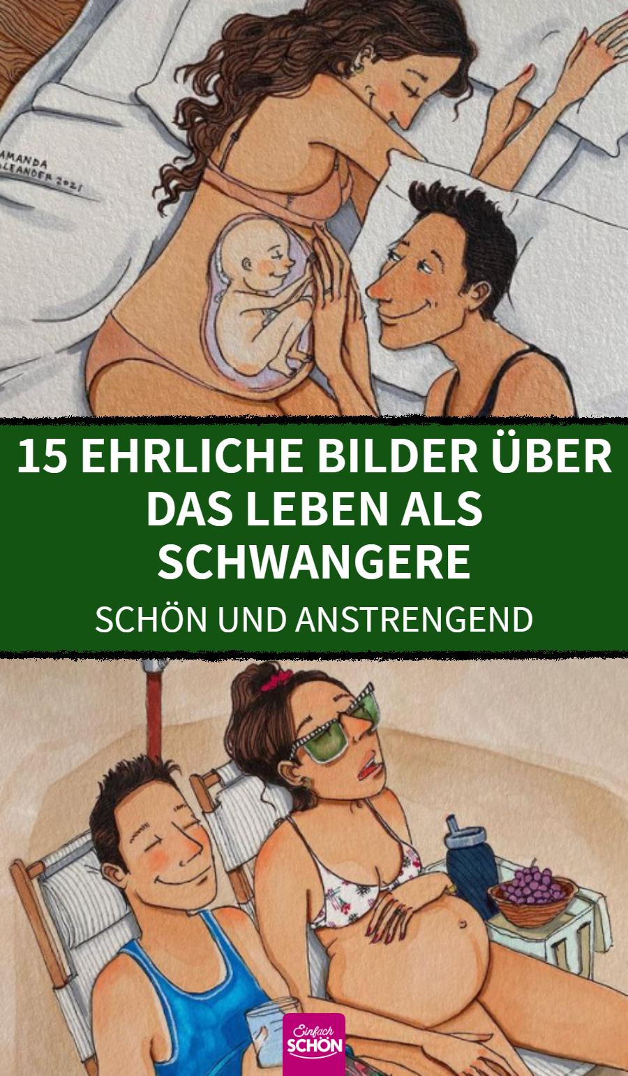 Amanda Oleander zeichnet Bilder ihrer Schwangerschaft