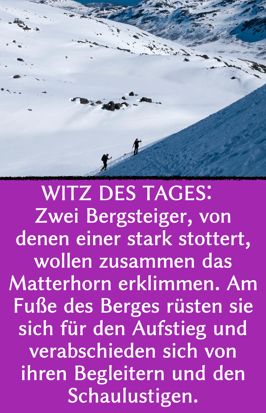 Stotterer-Witz: Stotternder Bergsteiger ärgert Kollegen