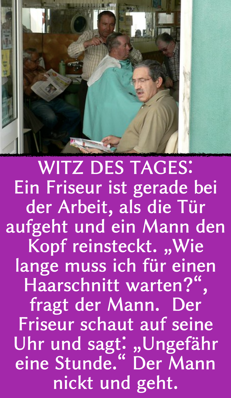 Friseur-Witz: Friseur enthüllt Geheimnis von Kunden