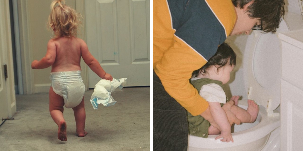 Babys, die ohne Windeln auskommen
