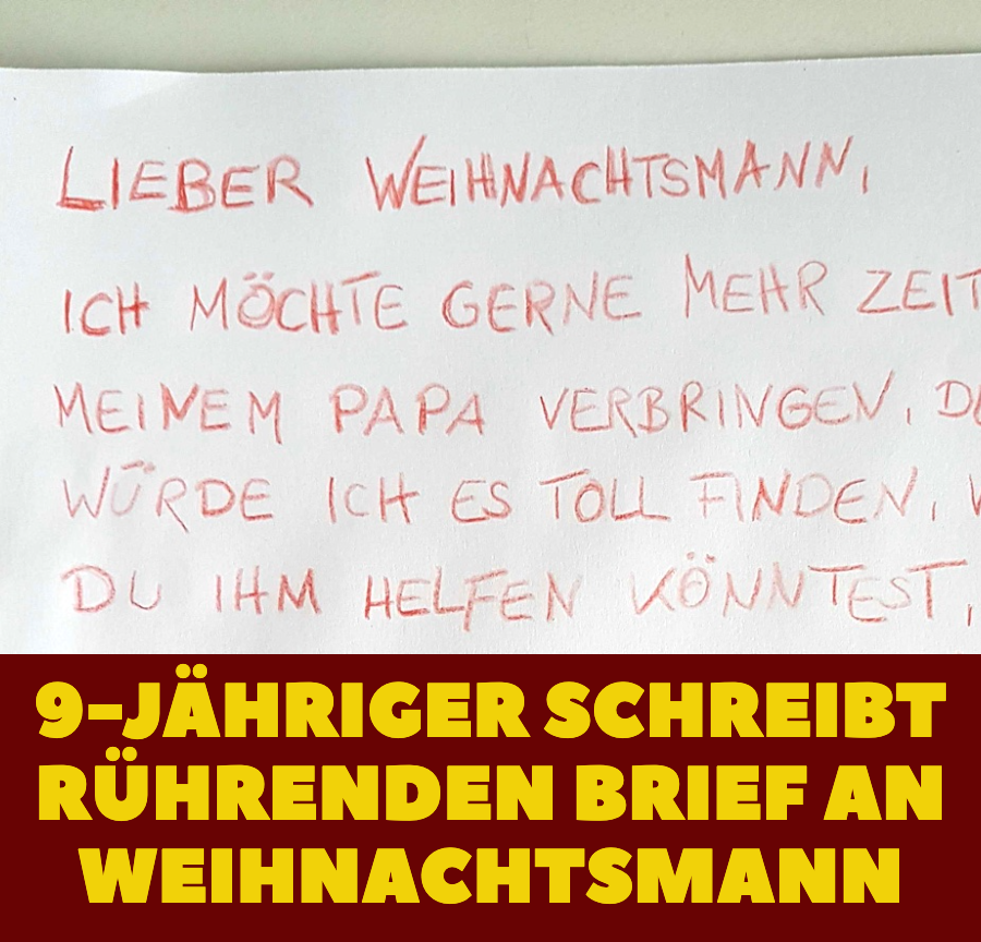 9-Jähriger schreibt rührenden Brief an den Weihnachtsmann