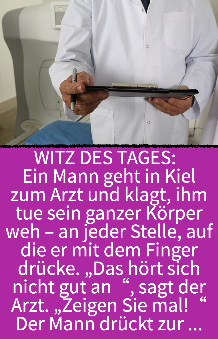 Ostfriesenwitze: Schmerzen klären sich beim Arzt auf