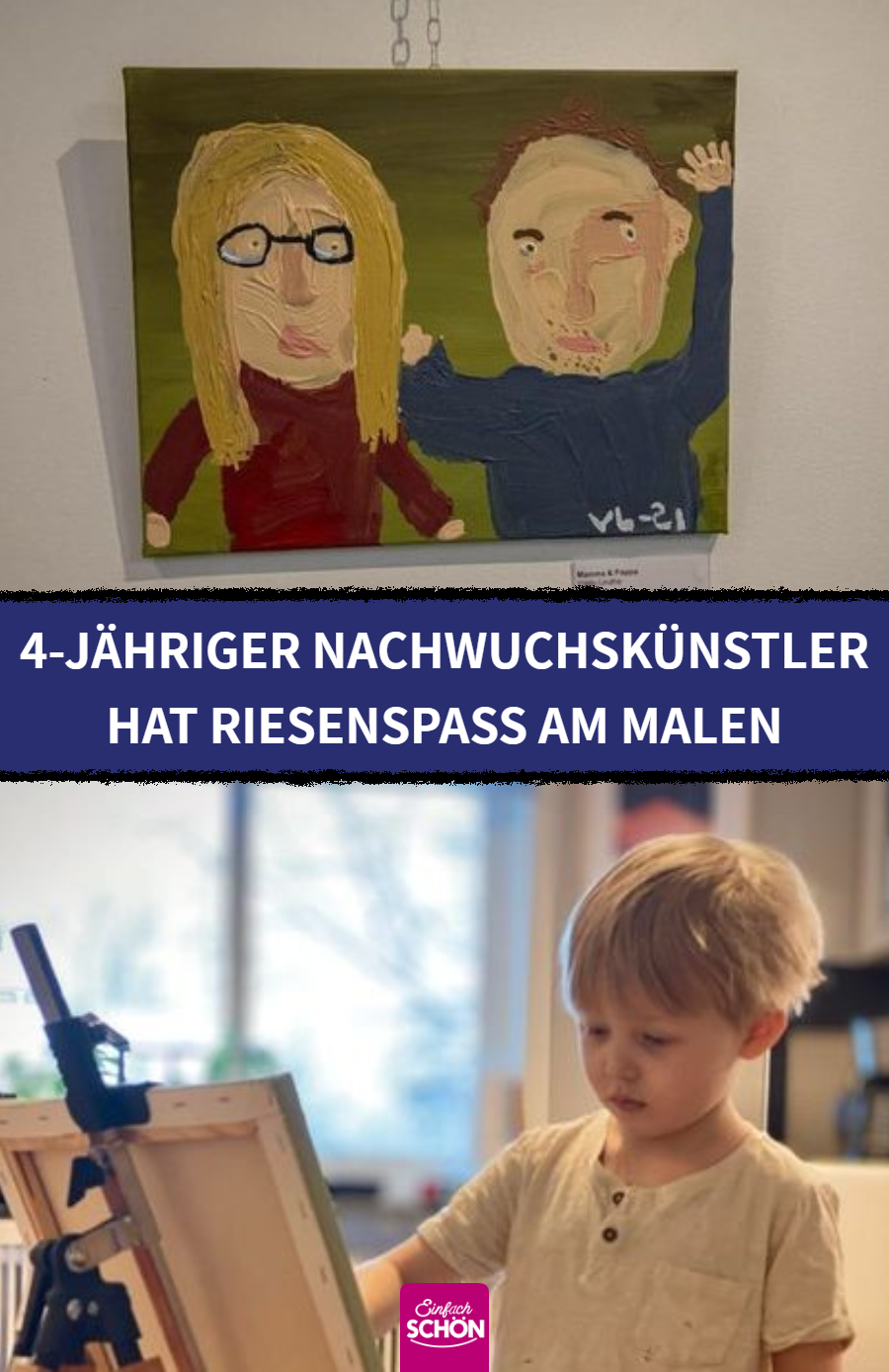 Der 4-jährige Viggo Lindhe ist bereits ein echter Maler