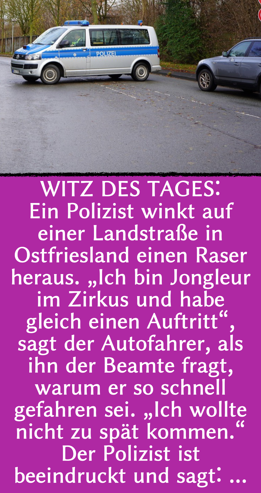 Ostfriesenwitz: Polizist hält Jongleur an