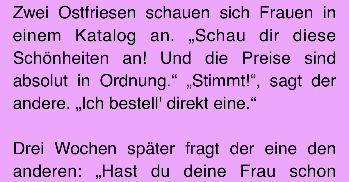 Witz des Tages Die 10 besten Ostfriesenwitze Einfach schön