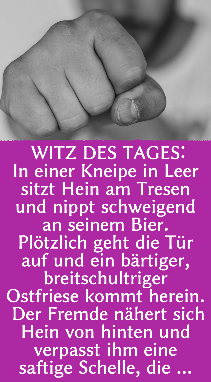 Ostfriesenwitz: Ostfriese verprügelt Gast in der Kneipe