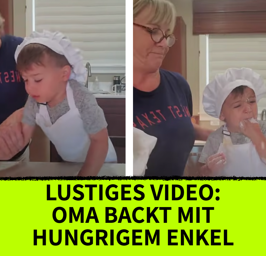 Lustiges Video: Oma backt mit hungrigem Enkel