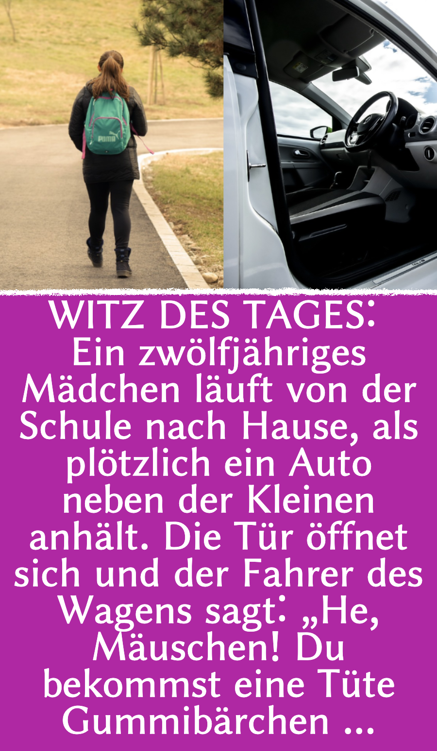 Witz des Tages: Fahrer lockt Mädchen mit Süßigkeiten