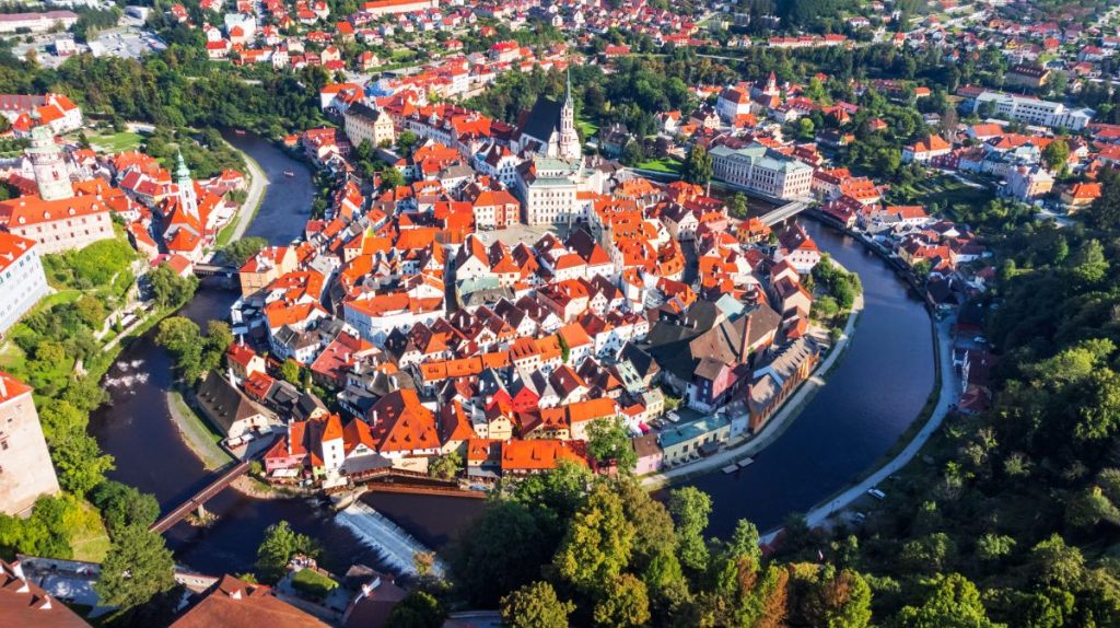 Historische Idylle in Krumau an der Moldau, Tschechien
