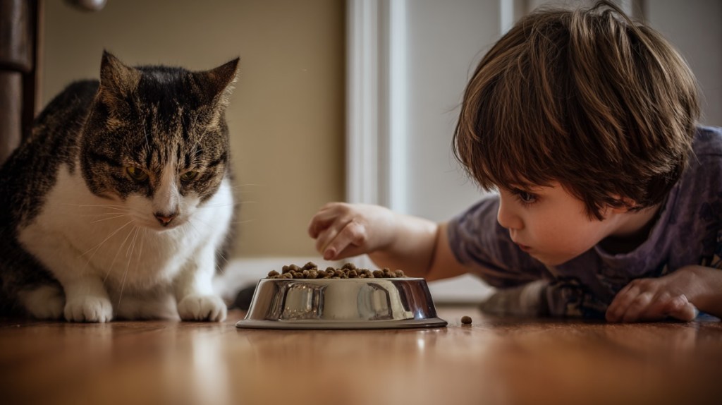 Dein Kind spielt mit dem Futter oder Katzenklo