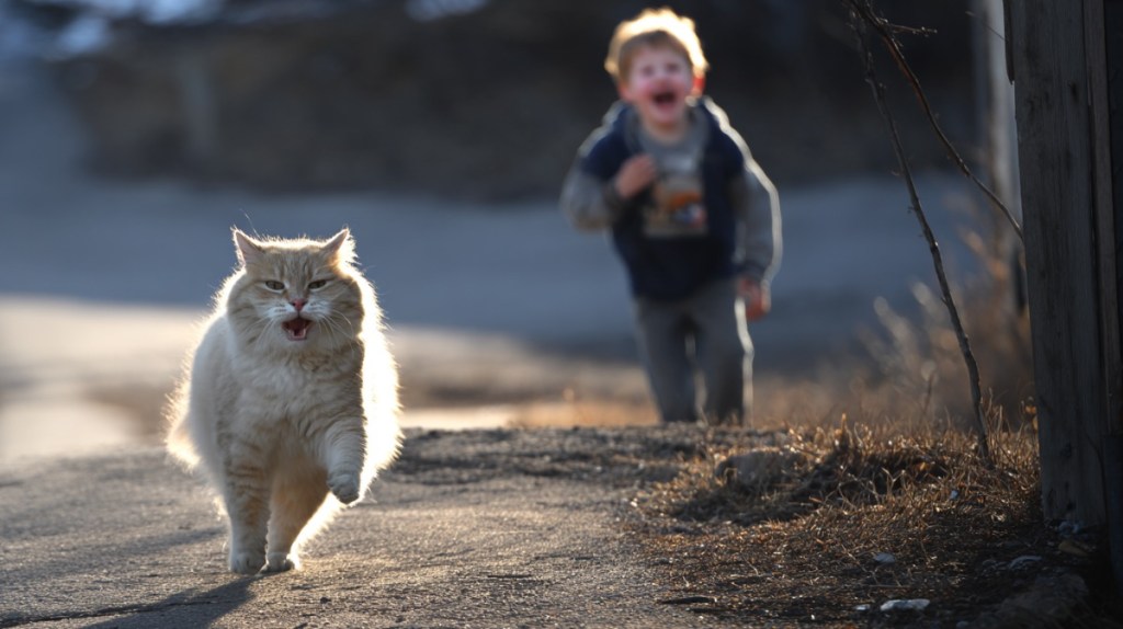 Dein Kind jagt die Katze durch die Wohnung